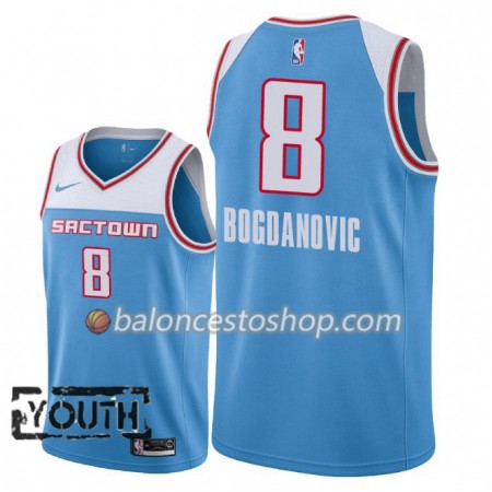 Camiseta Niños NBA Sacramento Kings Bogdan Bogdanovic 8 2018-19 Nike City Edition Azul Swingman